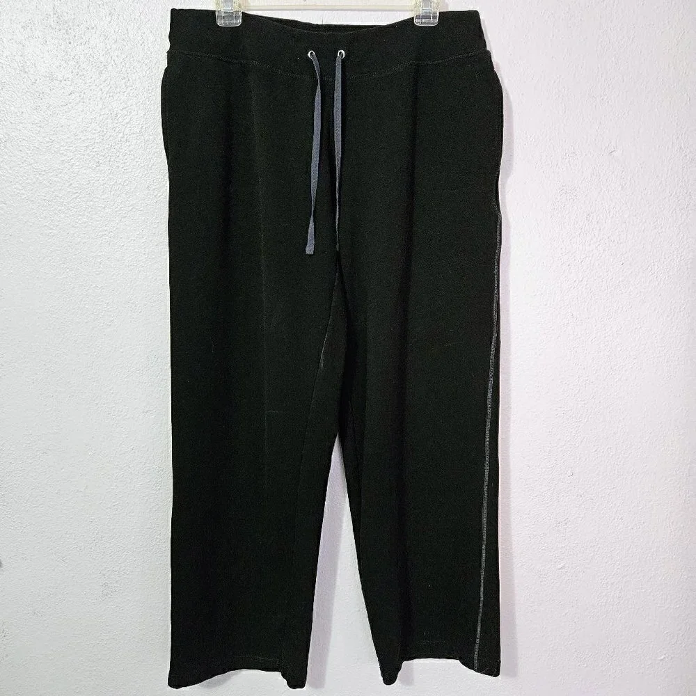 DANSKIN WOMEN'S ACTIVE WEAR, BLACK ANKLE LENGTH RUNNING-WORK OUT PANTS, SIZE L/G